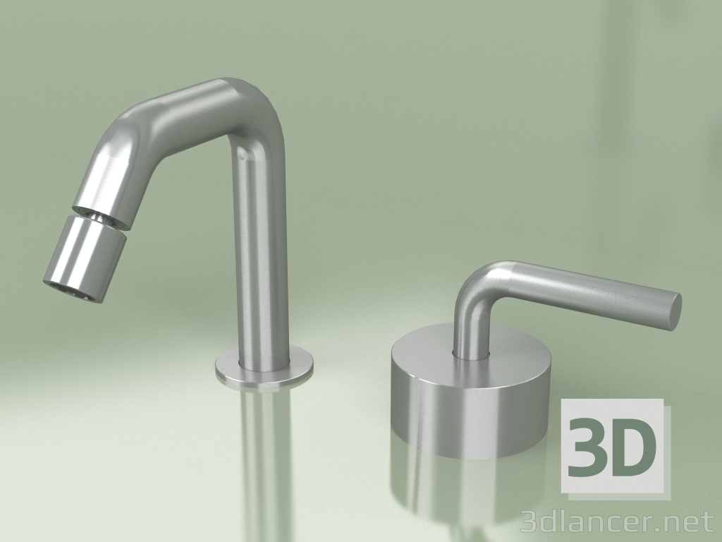 3D modeli Bide için ayarlanabilir musluğa sahip 2 delikli hidro aşamalı karıştırıcı (14 37, AS) - önizleme