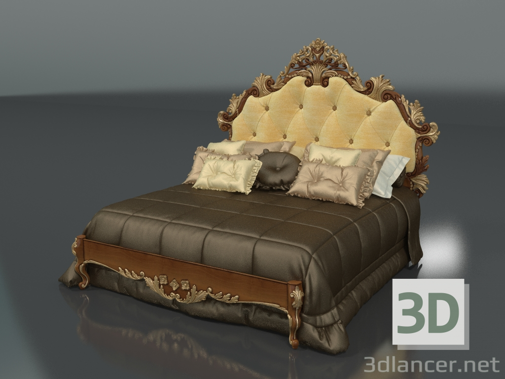 3D modeli Çift kişilik yatak (art. 13201) - önizleme