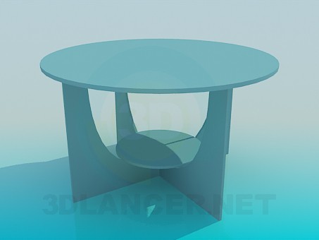 modelo 3D Mesa con estante - escuchar modelo 3D Mesa con estante - escuchar