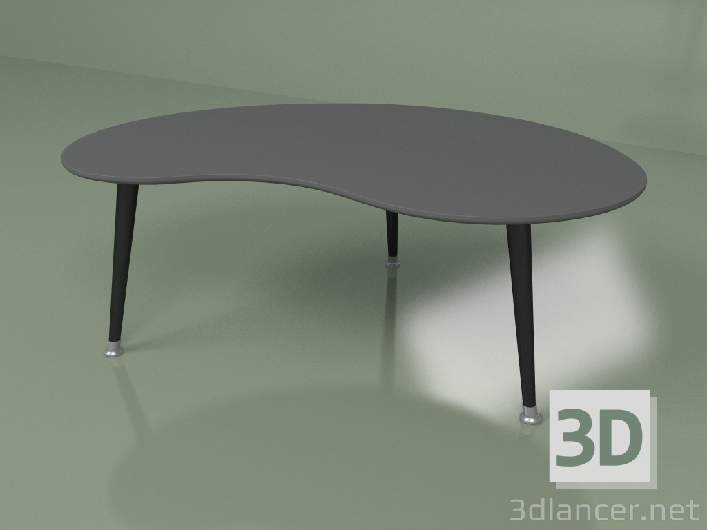 3 डी मॉडल किडनी कॉफी टेबल (गहरा भूरा) - पूर्वावलोकन