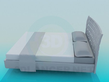 3d модель Ліжко з гратчастим узголів'ям – превью 3d модель Ліжко з гратчастим узголів'ям – превью