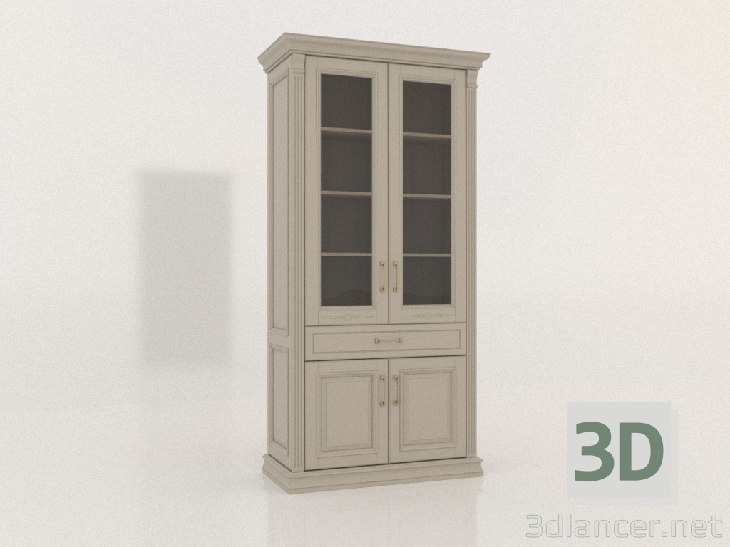 3D Modell Doppeltürige Vitrine mit Glas (Pastell) - Vorschau
