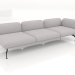 3d model 3-seater sofa module with an armrest on the right - preview