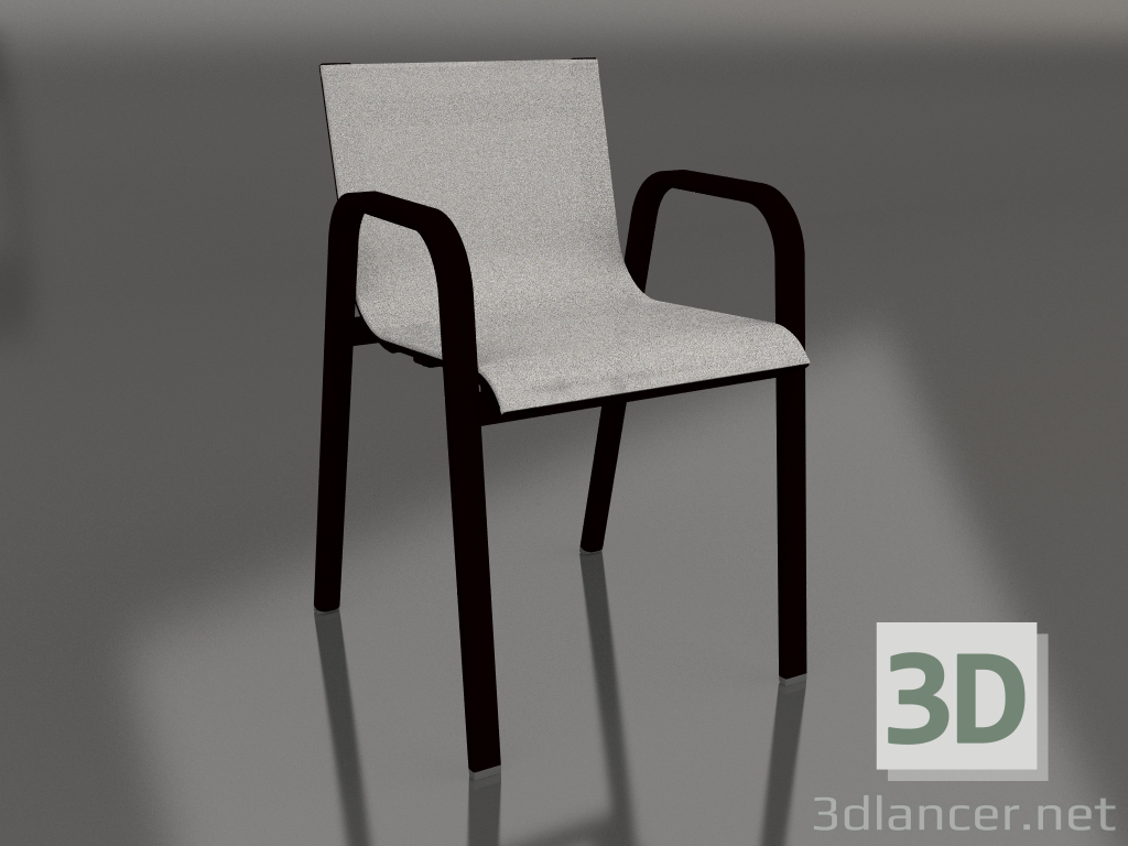 modèle 3D Chaise de salle à manger (Noir) - preview