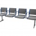 Modelo 3d Assento de quatro lados com apoios de braços para a conferência - preview