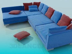 Um sofá de canto grande