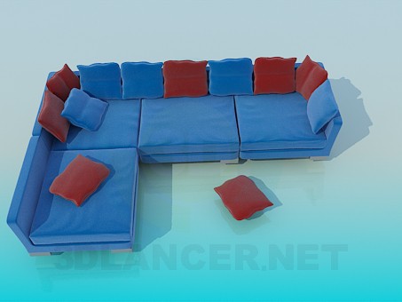 modelo 3D Un sofá de gran esquina - escuchar modelo 3D Un sofá de gran esquina - escuchar