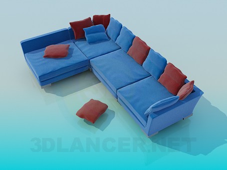 modelo 3D Un sofá de gran esquina - escuchar modelo 3D Un sofá de gran esquina - escuchar