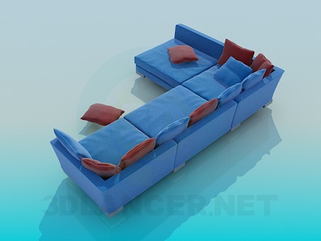 modelo 3D Un sofá de gran esquina - escuchar modelo 3D Un sofá de gran esquina - escuchar
