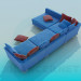 3D modeli Bir büyük köşe kanepe - önizleme