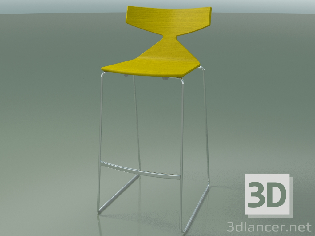3 डी मॉडल स्टैकेबल बार स्टूल 3704 (पीला, सीआरओ) - पूर्वावलोकन