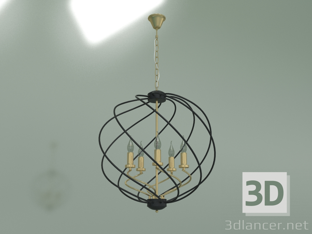 modello 3D Lampadario sospeso Sorrel 60105-5 (nero) - anteprima
