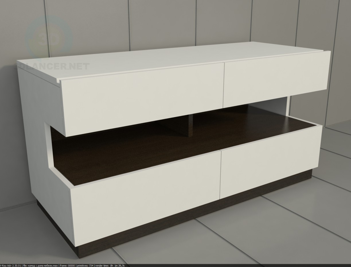 3D Modell TV-Ständer - Vorschau