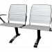 3 डी मॉडल इस्पात armrests के साथ सम्मेलन के लिए डबल बेंच - पूर्वावलोकन