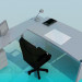 3 डी मॉडल डेस्क और कुर्सी - पूर्वावलोकन