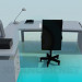 modèle 3D Bureau et chaise - preview