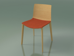 Cadeira 0308 (4 pernas de madeira, com um travesseiro no assento, carvalho natural)