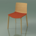 3 डी मॉडल कुर्सी 0308 (4 लकड़ी के पैर, सीट पर तकिया के साथ, प्राकृतिक ओक) - पूर्वावलोकन