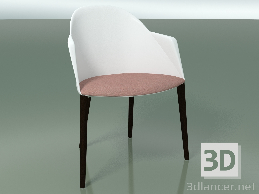 3d model Chair 2224 (4 wooden legs, with a pillow, PC00001 polypropylene, wenge) - preview