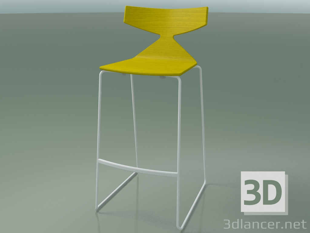 modello 3D Sgabello da bar impilabile 3704 (giallo, V12) - anteprima