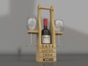 Подставка под бутылку вина и бокалы