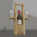 modello 3D di Un supporto per una bottiglia di vino e bicchieri comprare - rendering