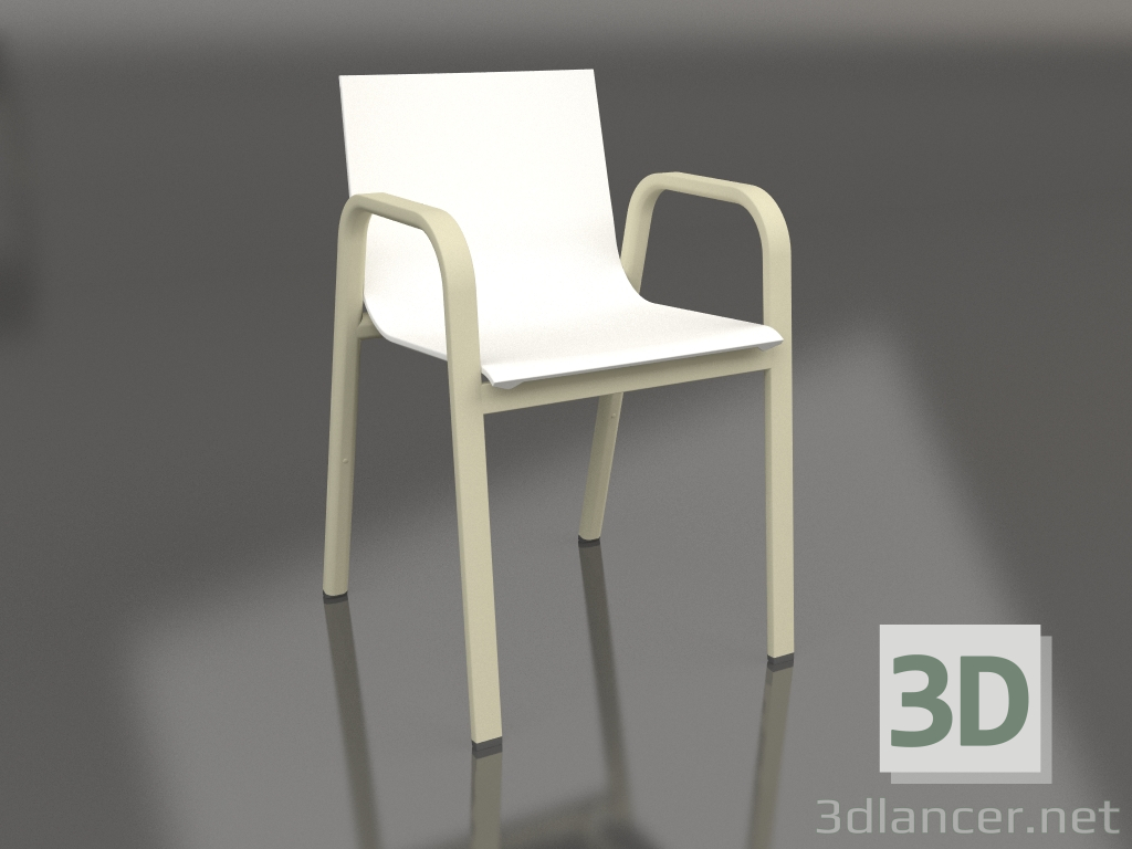 3d model Dining chair model 3 (Gold) - preview