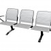 3d model Triple bench for a conference with steel armrests - preview