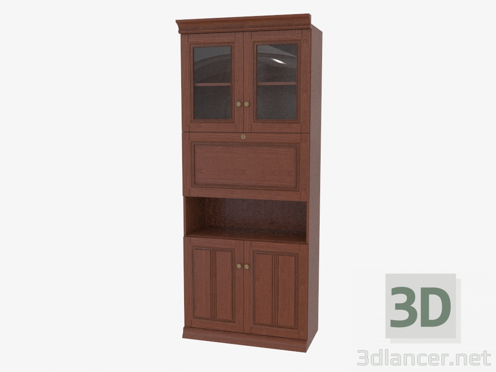 3D Modell Bücherregal mit einer Bar (3841-12) - Vorschau