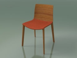 Chair 0308 (4 wooden legs, with a pillow on the seat, teak effect)