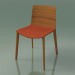 modèle 3D Chaise 0308 (4 pieds en bois, avec un oreiller sur le siège, effet teck) - preview