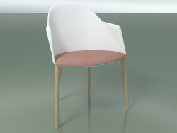 Кресло 2224 (4 деревянные ножки, с подушкой, полипропилен РС00001, bleached oak)