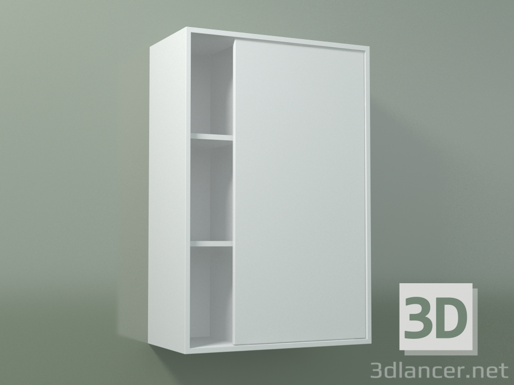 3D modeli 1 sağ kapılı duvar dolabı (8CUCBCD01, Glacier White C01, L 48, P 24, H 72 cm) - önizleme
