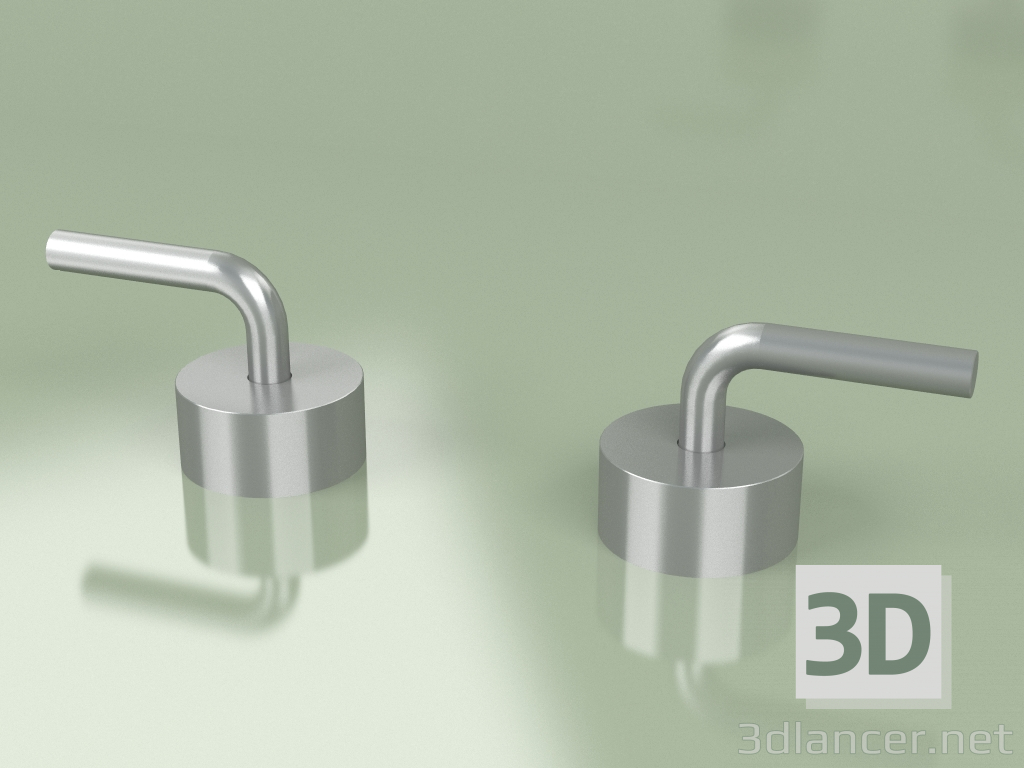 3d model Juego de 2 llaves mezcladoras de pared Ø 63 mm (14 51 V, AS) - vista previa