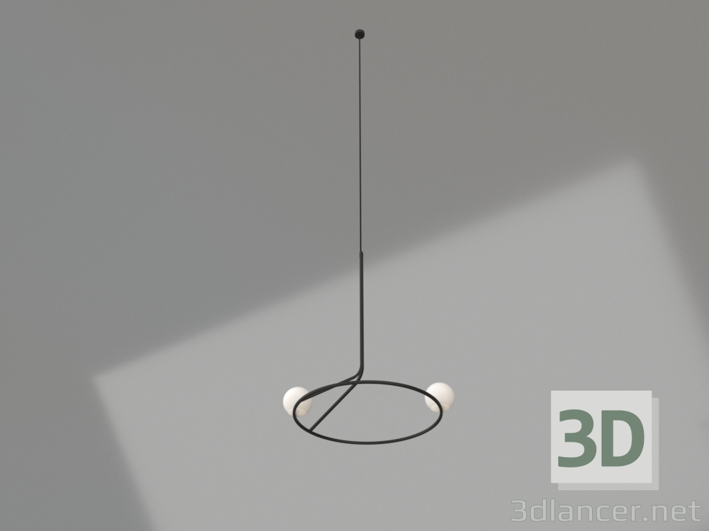 3d модель Светильник подвесной (черный) – превью