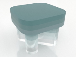 Mesa lateral GLASS CANDY (azul-branco)