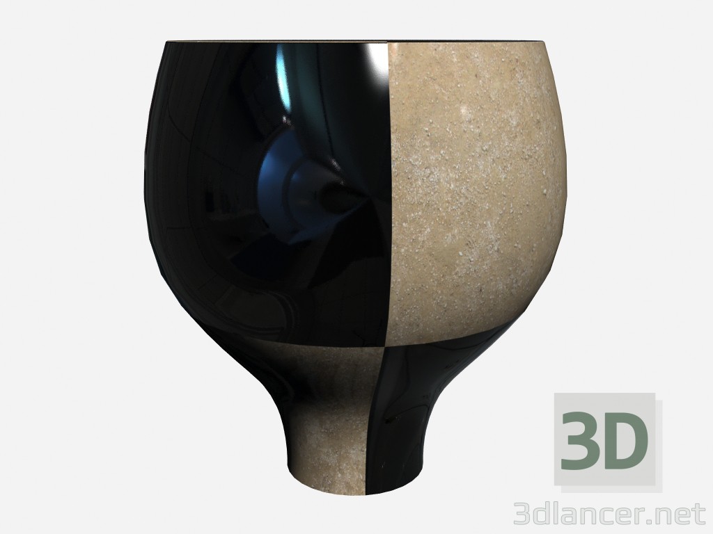 3d model Two-tone Art Deco vase Vase wide medium eggshell\black - preview