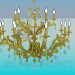 modèle 3D Lustre avec des bougies pour la salle de fête - preview