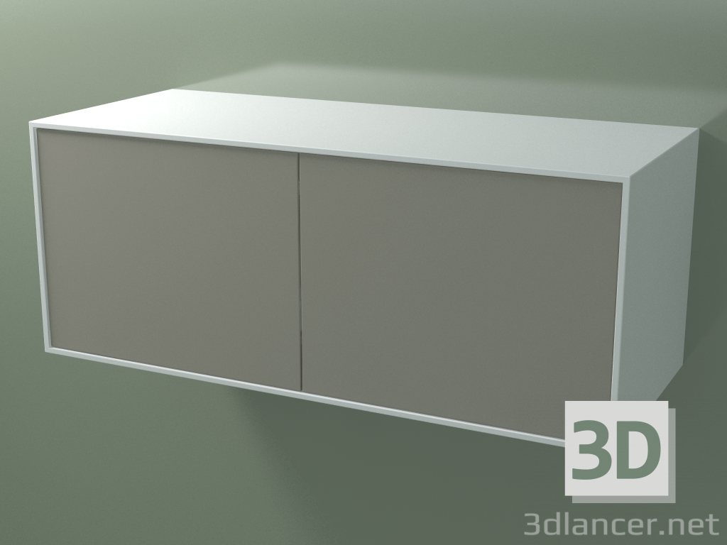 3D Modell Doppelbox (8AUEBB03, Gletscherweiß C01, HPL P04, L 120, P 50, H 48 cm) - Vorschau