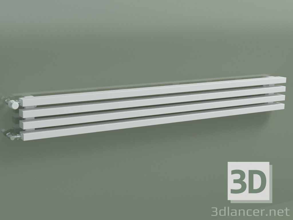 3 डी मॉडल क्षैतिज रेडिएटर RETTA (4 खंड 1500 मिमी 60x30, सफेद चमकदार) - पूर्वावलोकन