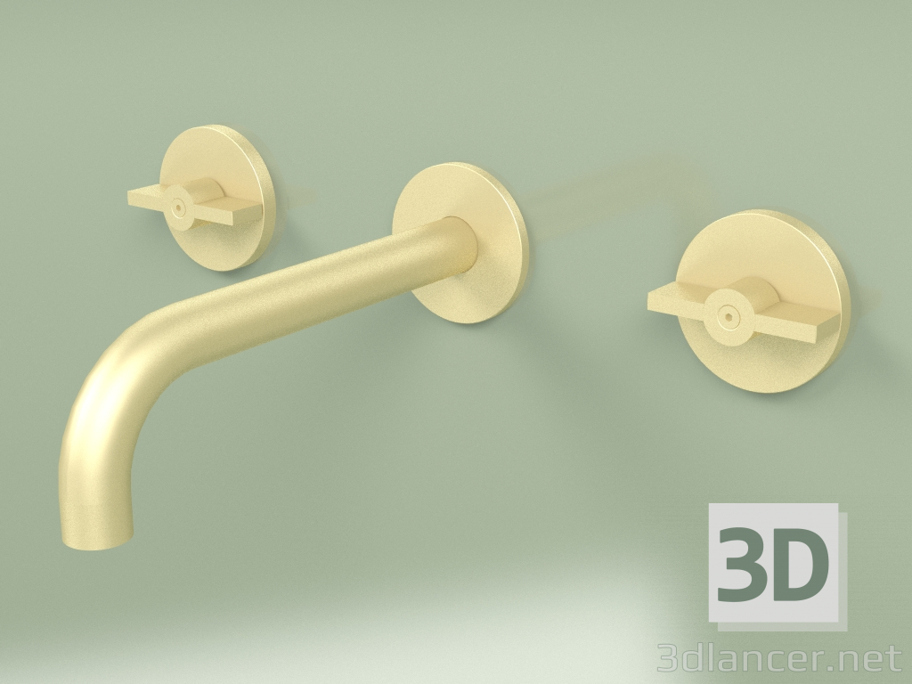 3D Modell Wand-Set aus 2 separaten Mischern mit Auslauf (19 10 V, OC) - Vorschau