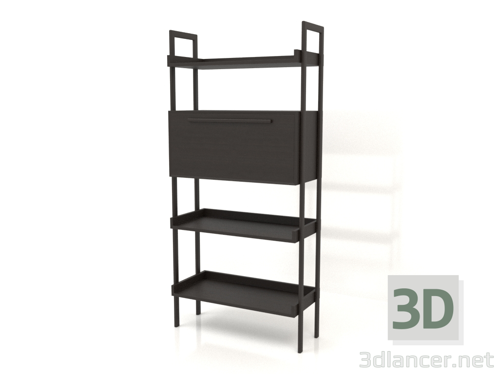 3d model Rack ST 03 (con mueble) (900x400x1900, madera marrón oscuro) - vista previa