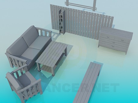 3D modeli Bir dizi mobilya - önizleme