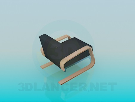 3d model Low armchair - preview 3d model Low armchair - preview