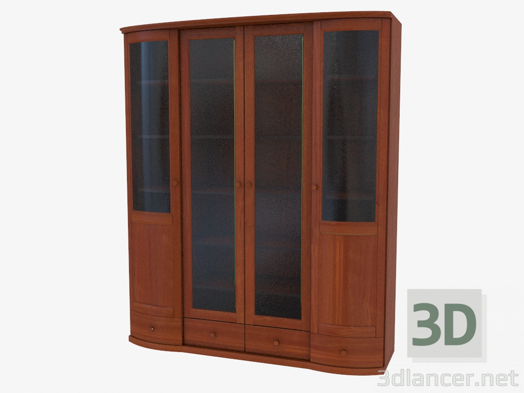 3d модель Стенка мебельная для кабинета четырехсекционная (4821-55) – превью