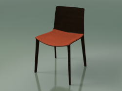 Sedia 0308 (4 gambe in legno, con cuscino sul sedile, wengè)