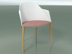कुर्सी 2224 (4 लकड़ी के पैर, एक तकिया के साथ, PC00001 पॉलीप्रोपाइलीन, प्राकृतिक ओक)
