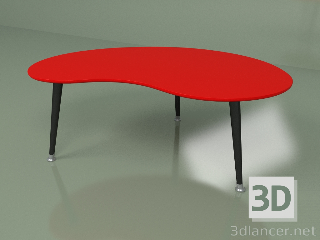 3 डी मॉडल किडनी कॉफी टेबल (लाल) - पूर्वावलोकन