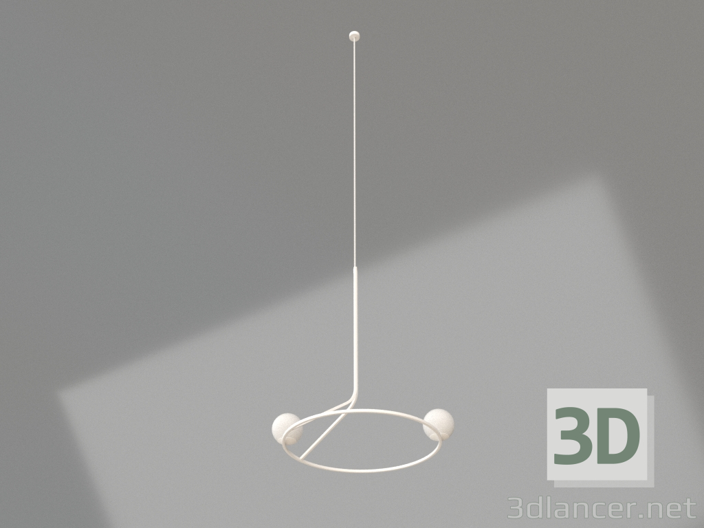 3d model Lámpara colgante (blanca) - vista previa