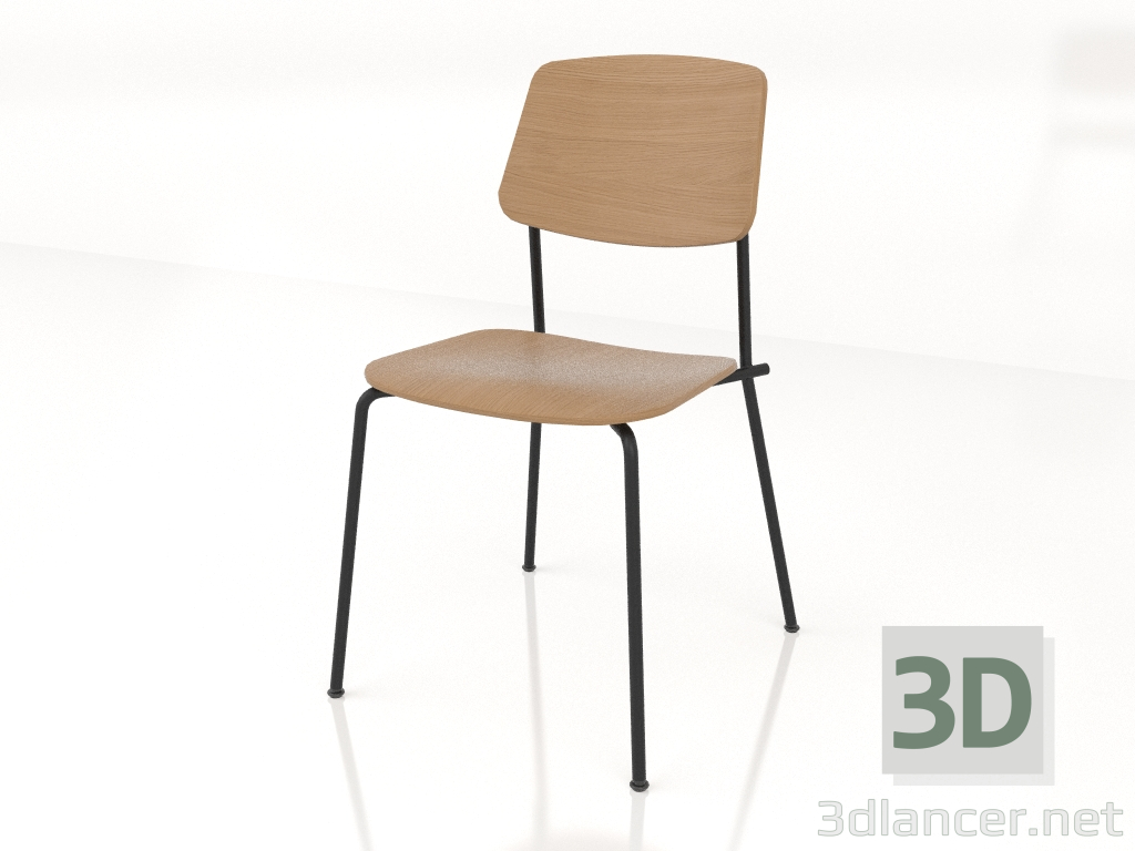 3d model Unstrain chair with plywood back h81 - preview